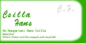 csilla hans business card